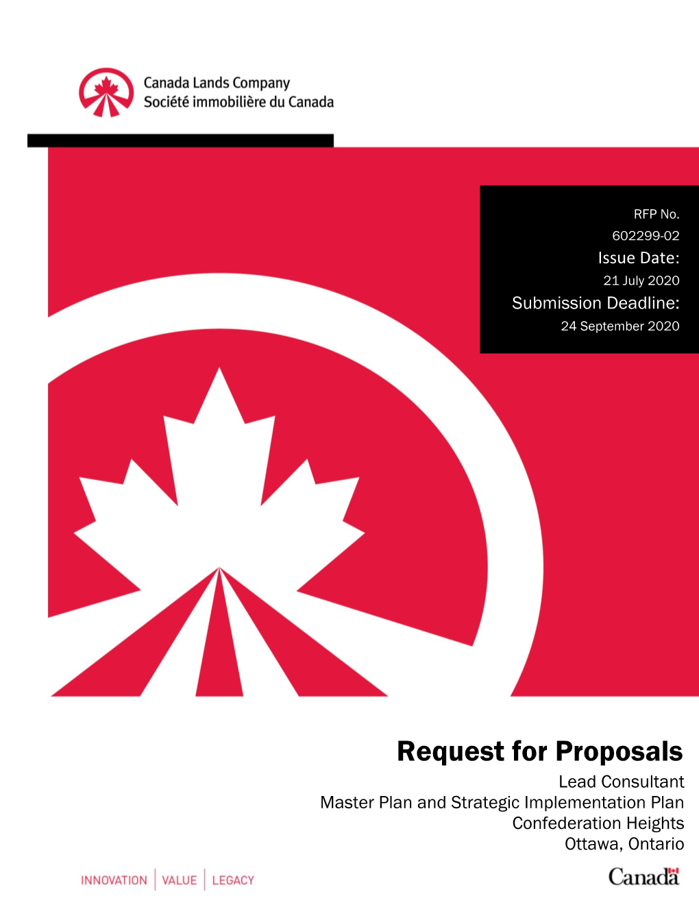 Request for Proposals Lead Consultant Master Plan and Strategic Implementation Plan Confederation Heights Ottawa, Ontario