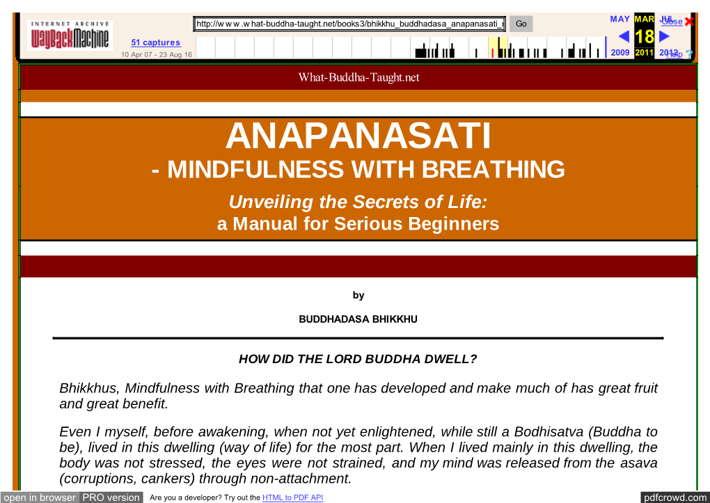 Anapanasati Mindfulness Wgo Ith Breathing.Htm Close
