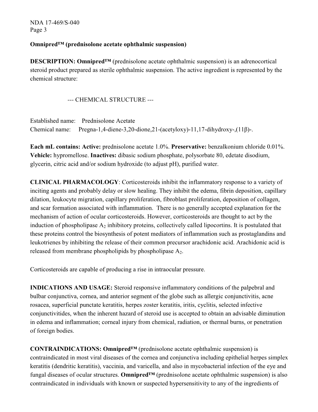 Prednisolone Acetate Ophthalmic Suspension)