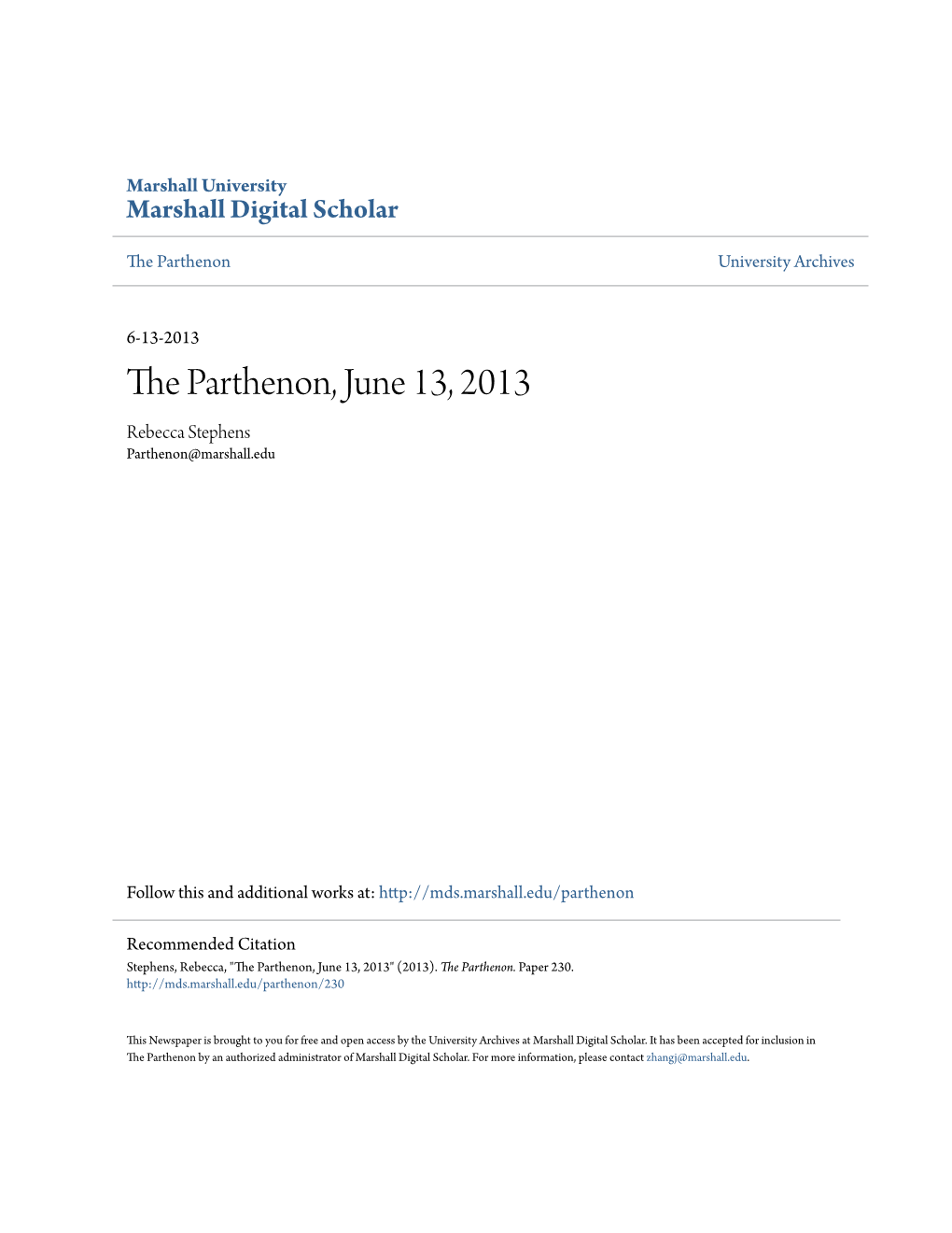 The Parthenon, June 13, 2013