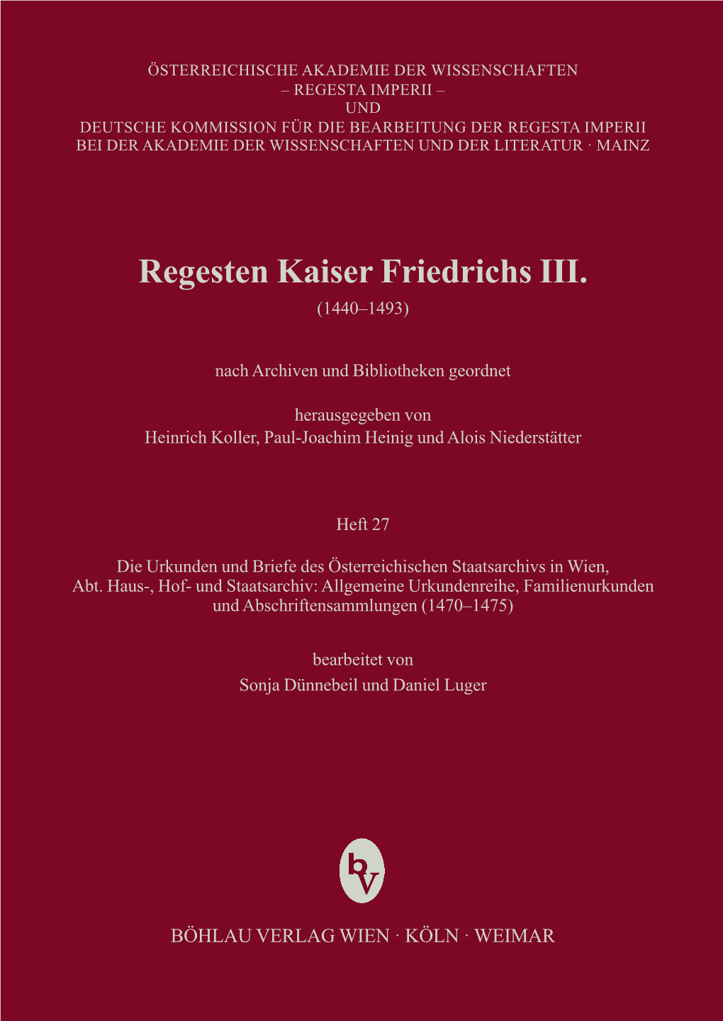 Regesten Kaiser Friedrichs III. (1440–1493)