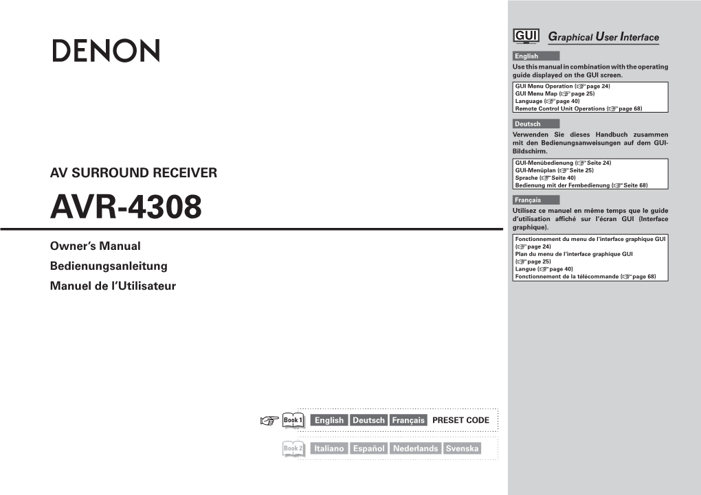 AVR-4308 D’Utilisation Affiché Sur L’Écran GUI (Interface Graphique)