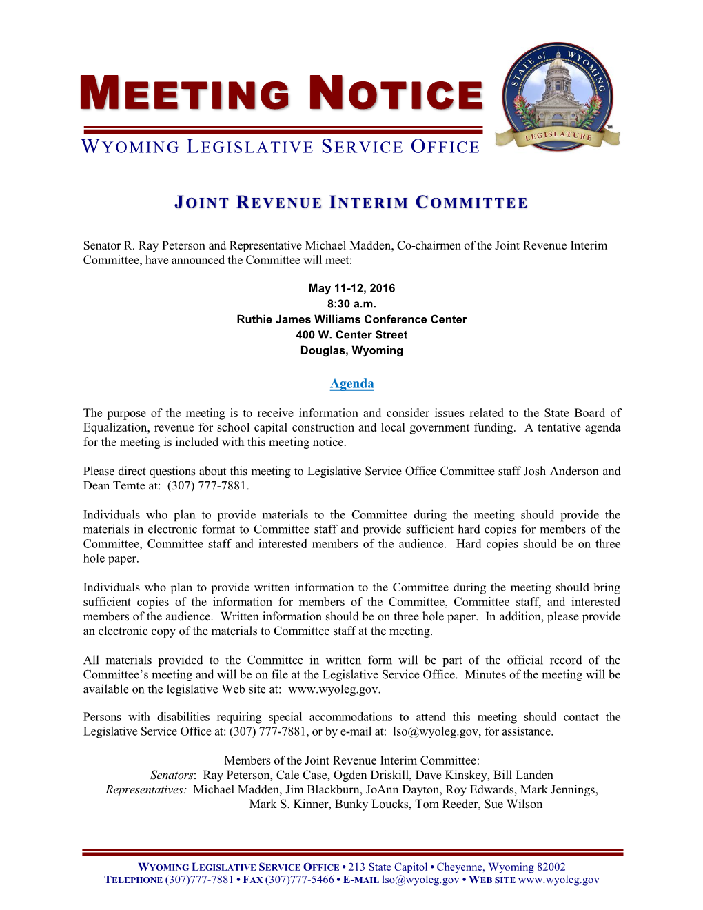 Meeting Notice