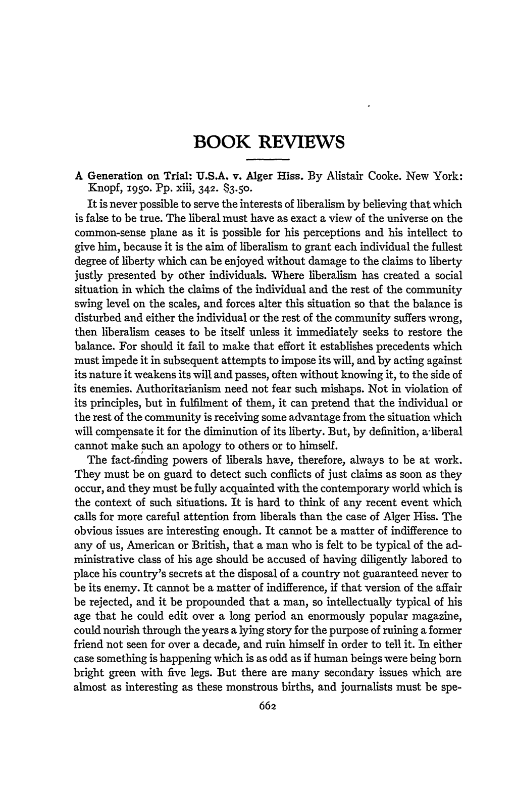 USA V. Alger Hiss by Alistair Cooke