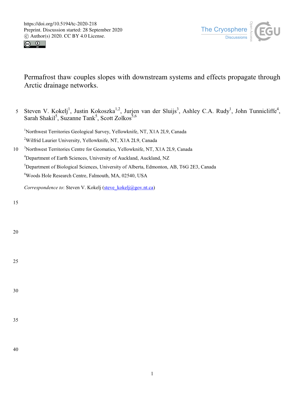 Permafrost Thaw Couples Slopes with Downstream Systems and Effects Propagate Through Arctic Drainage Networks