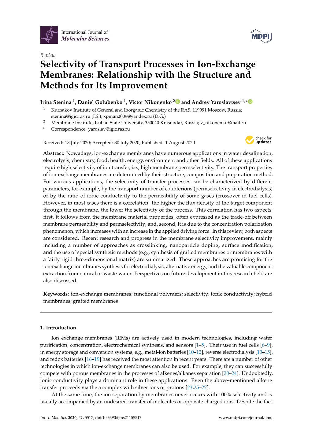 Selectivity of Transport Processes in Ion-Exchange Membranes: Relationship with the Structure and Methods for Its Improvement