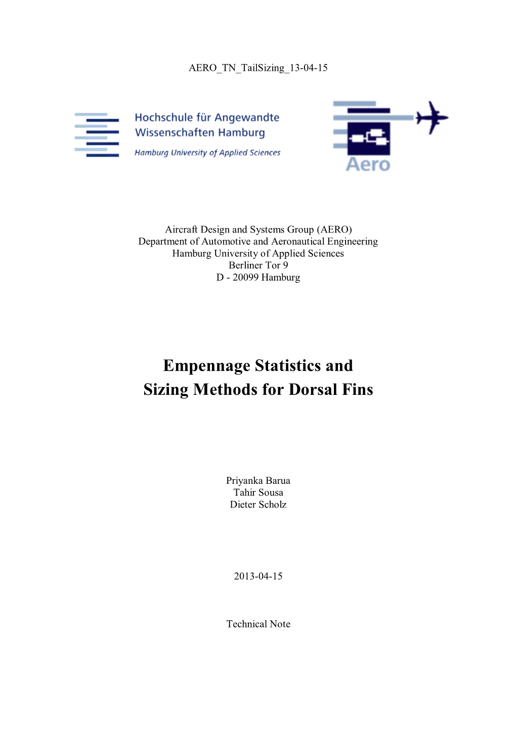 Empennage Statistics and Sizing Methods for Dorsal Fins