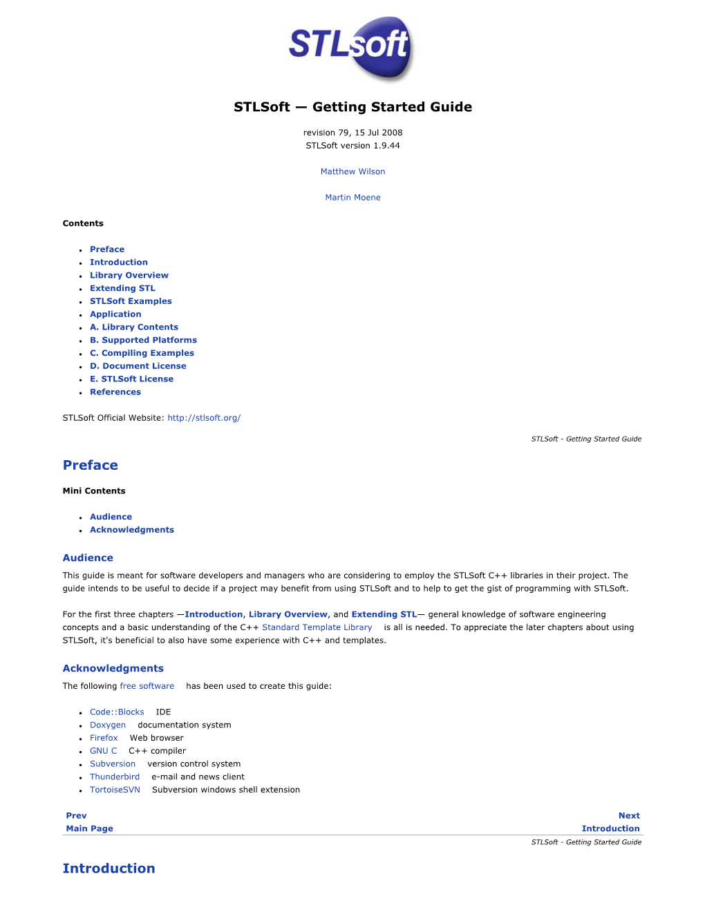 Stlsoft — Getting Started Guide Preface Introduction