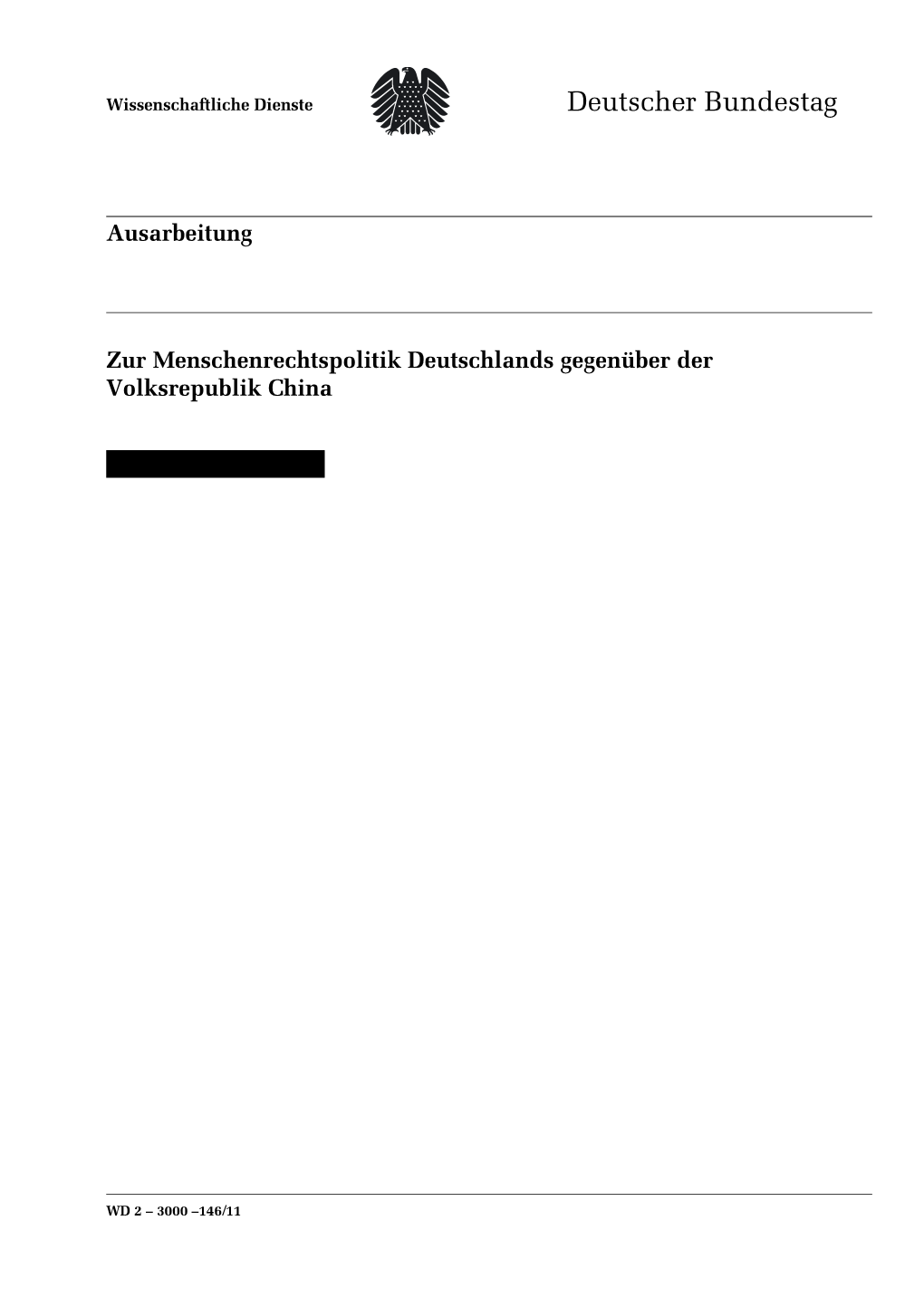 Zur Menschenrechtspolitik Deutschlands Gegenüber Der Volksrepublik China