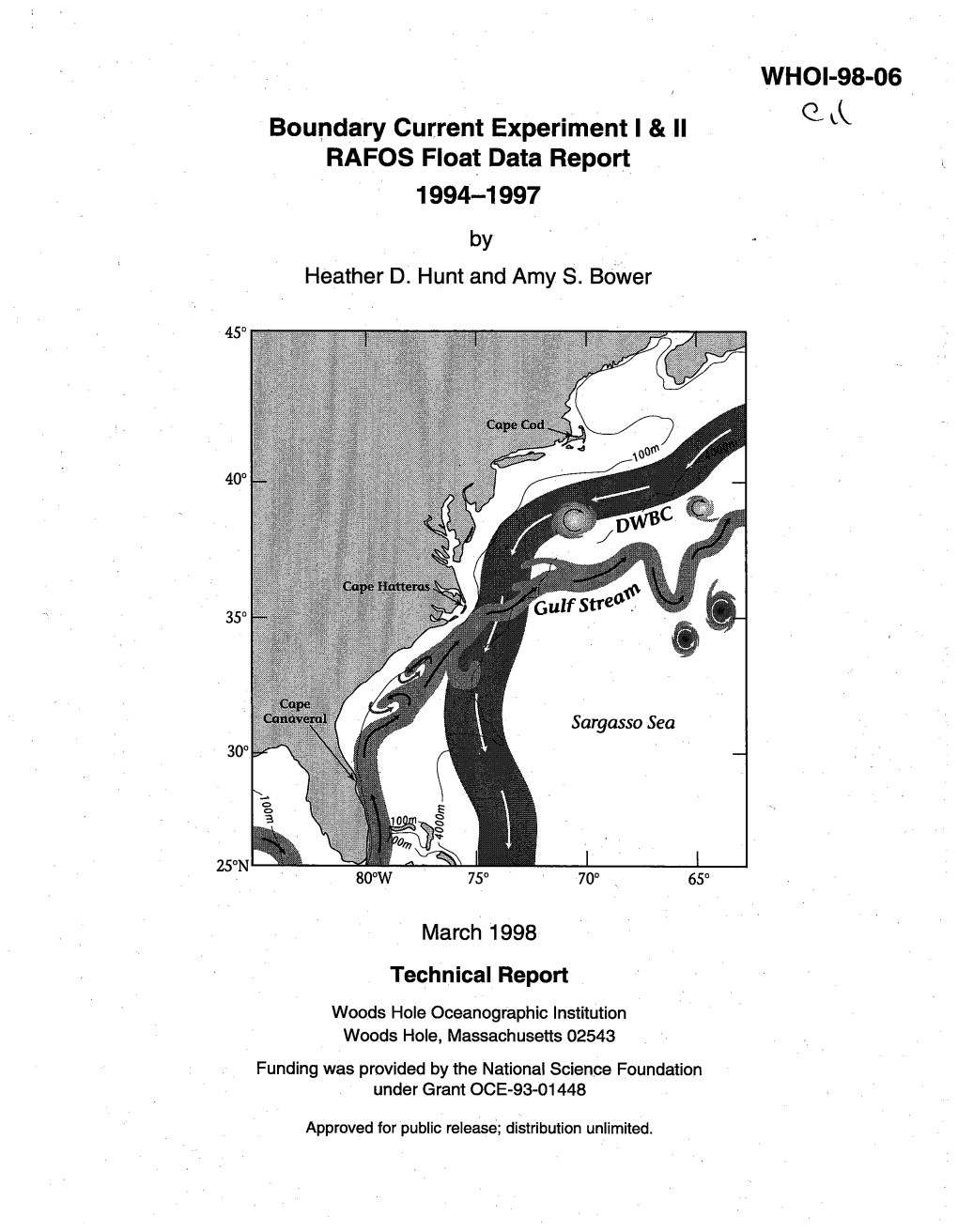 Boufldary Current Experiment I & II RAFOS Float Data Report