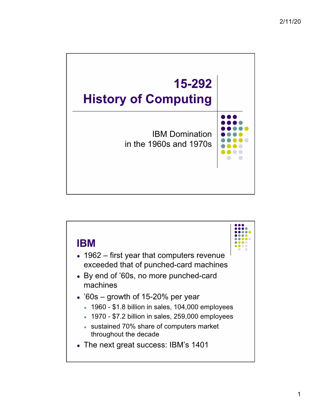 8: the 1960S and 1970S: IBM Mainframes and Dominance