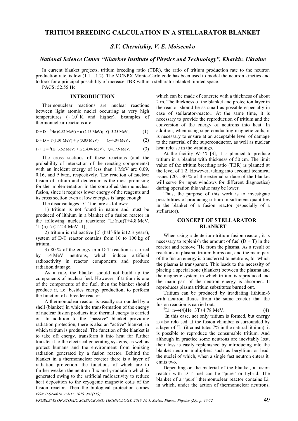 Tritium Breeding Calculation in a Stellarator Blanket