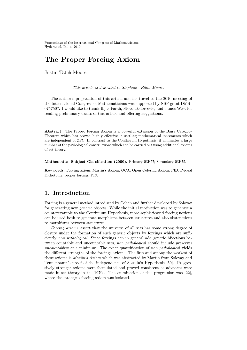 The Proper Forcing Axiom