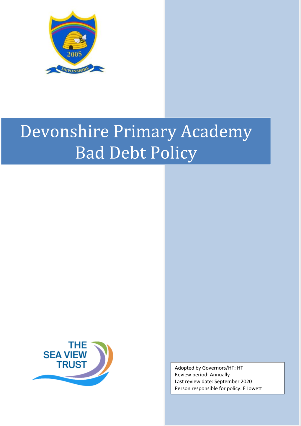 Devonshire Primary Academy Bad Debt Policy