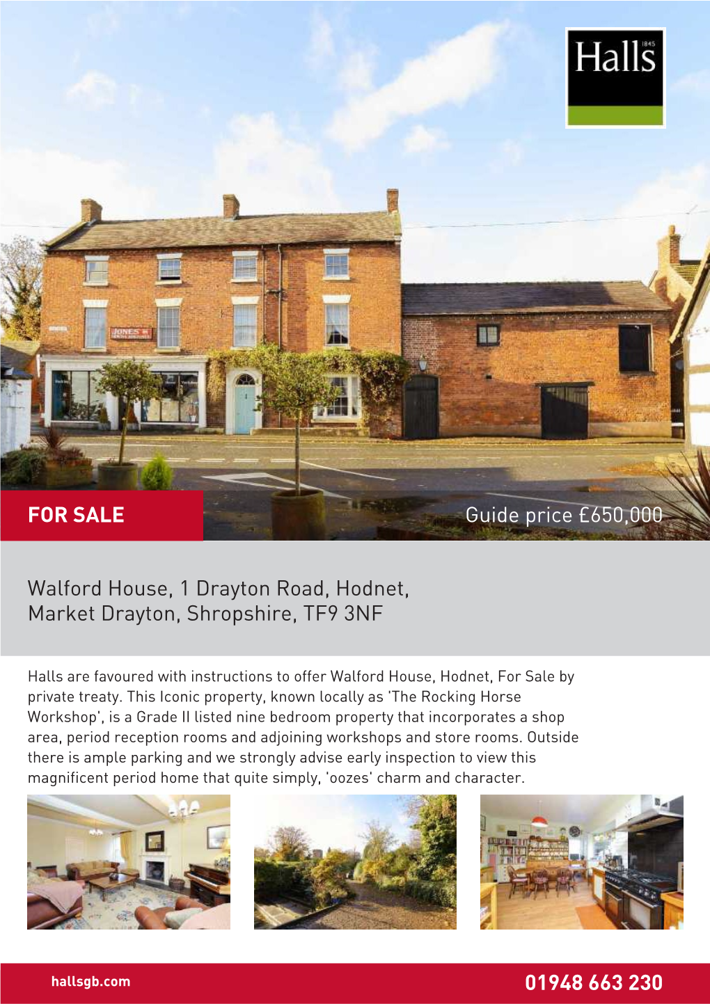 Walford House, 1 Drayton Road, Hodnet, Market Drayton, Shropshire, TF9 3NF
