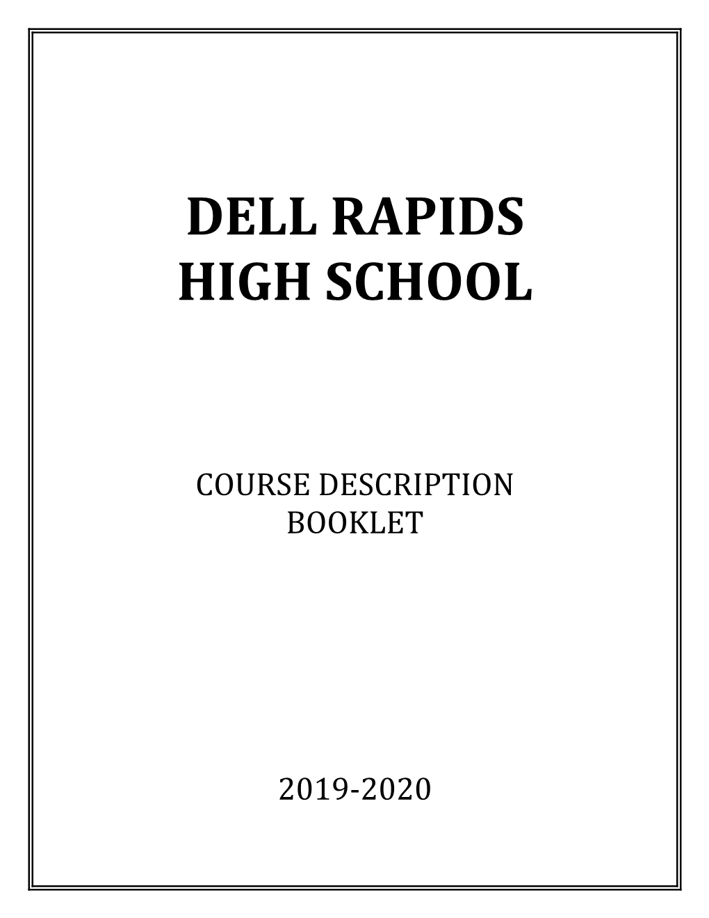 2019-2020 Course Description Booklet 2019-2020