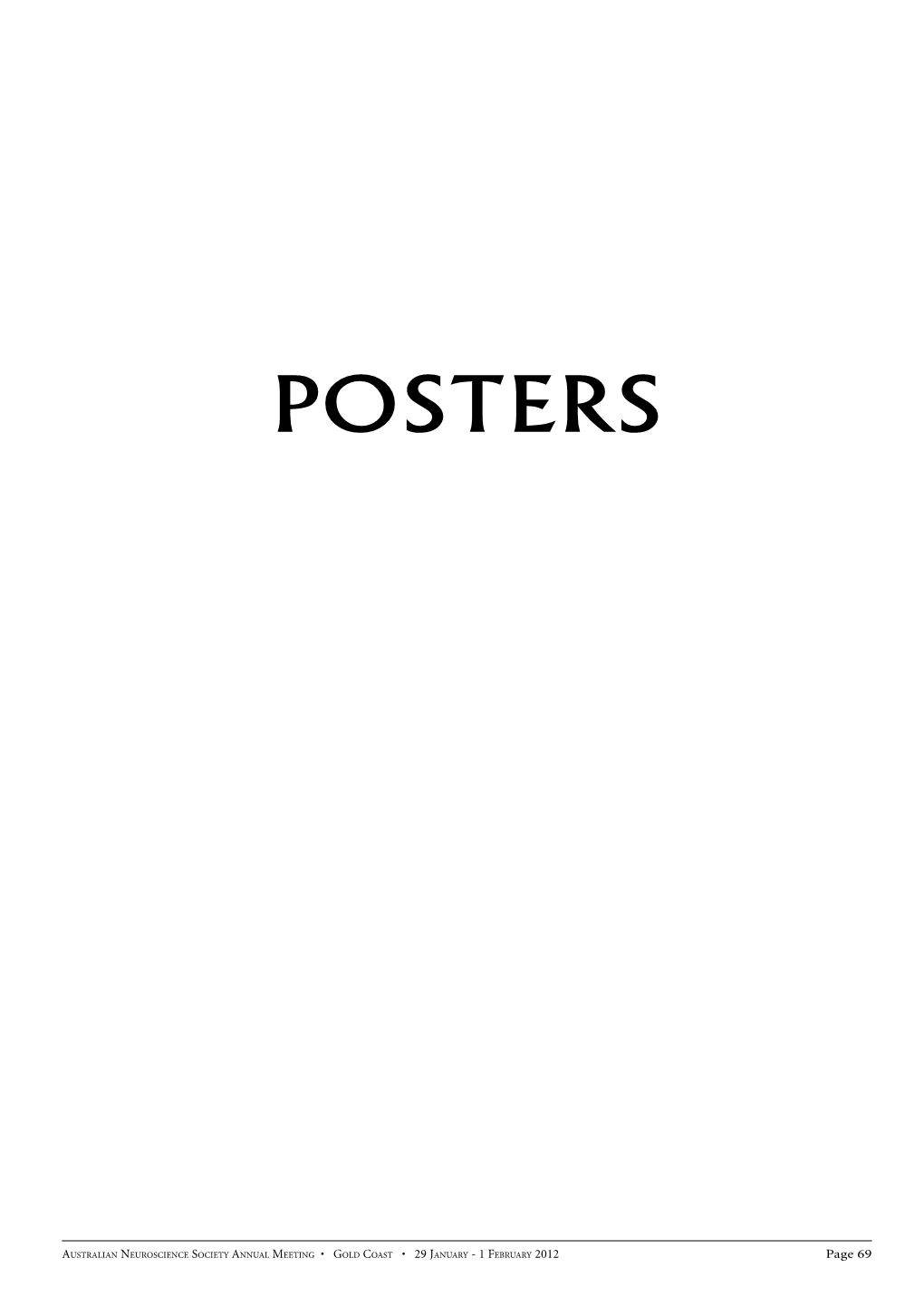 Poster Abstracts