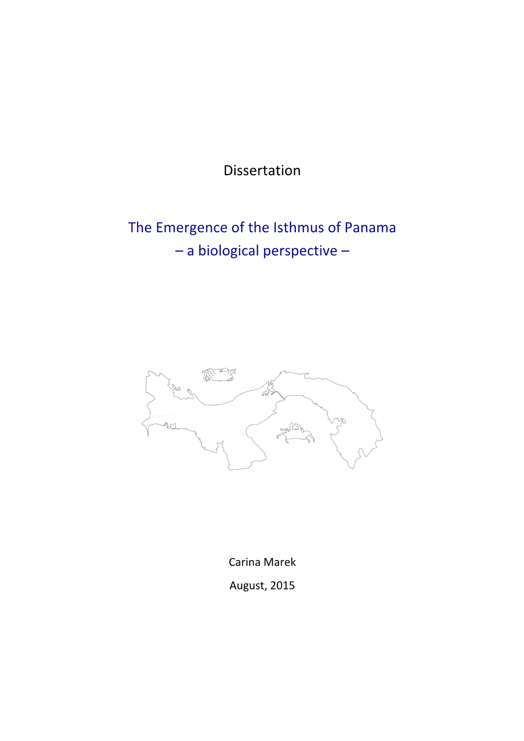 The Emergence of the Isthmus of Panama : a Biological Perspective