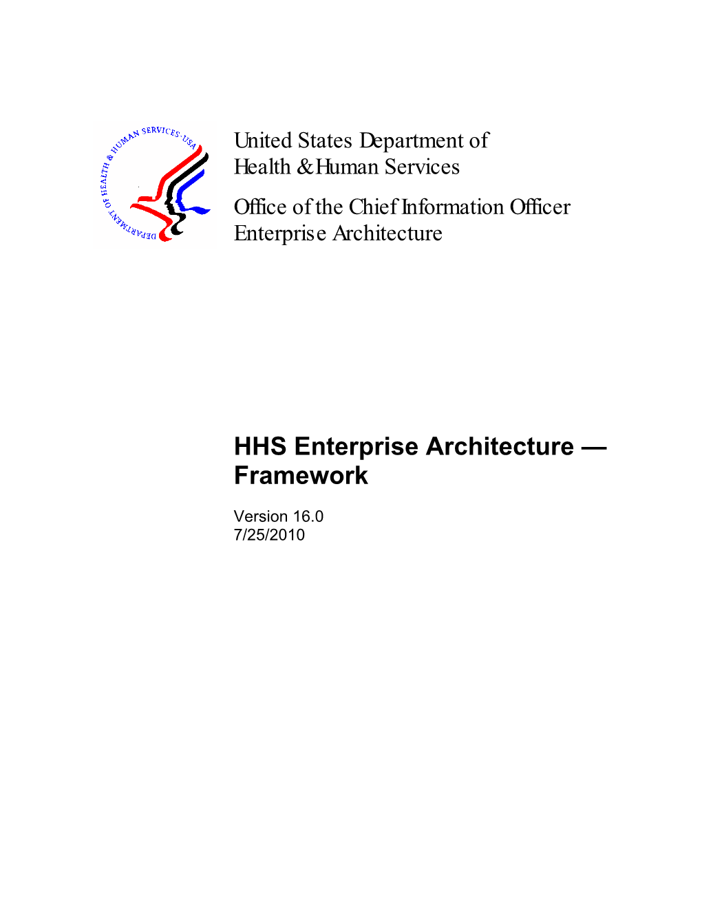 HHS Enterprise Architecture — Framework Version 16.0