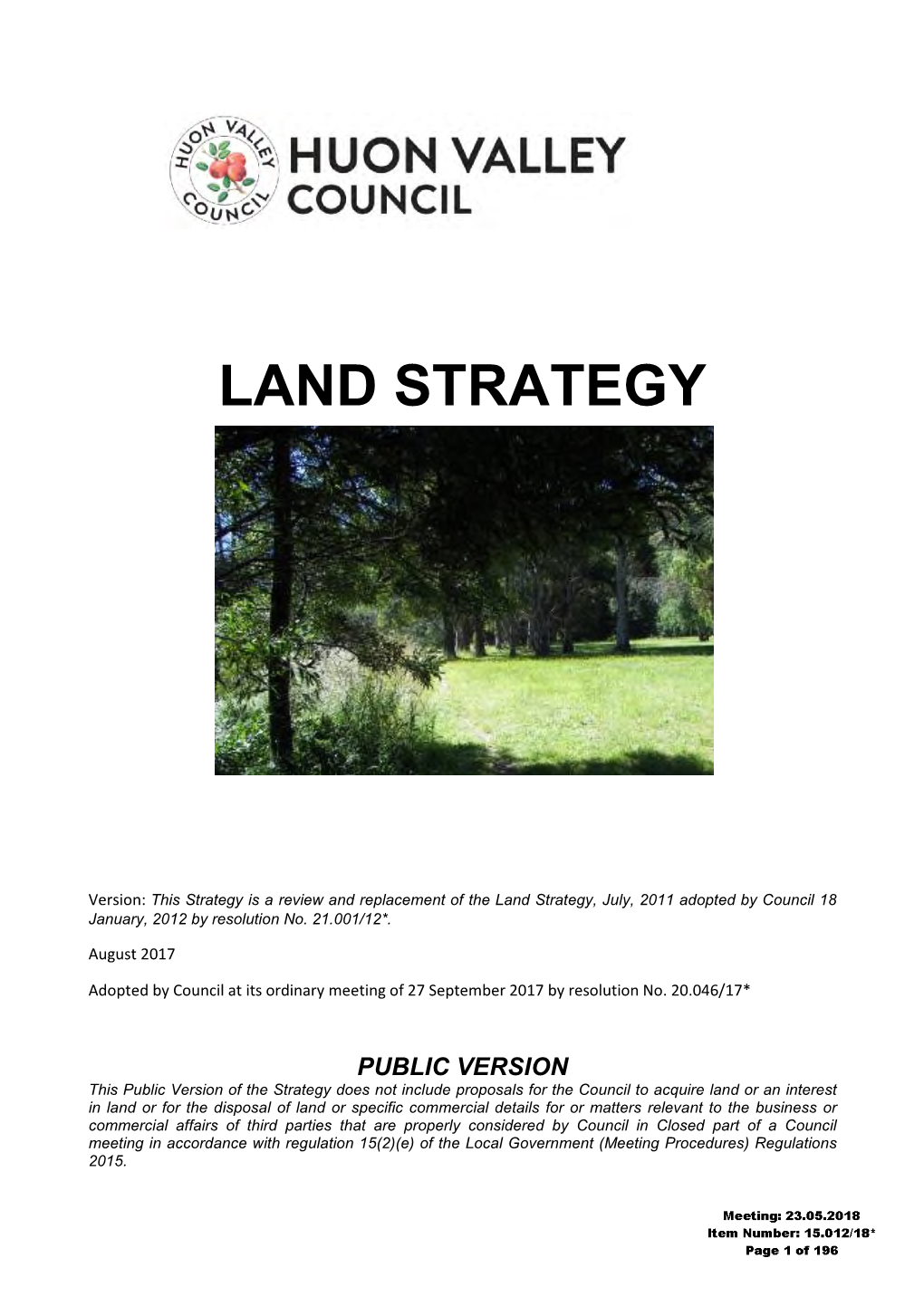 Land Strategy