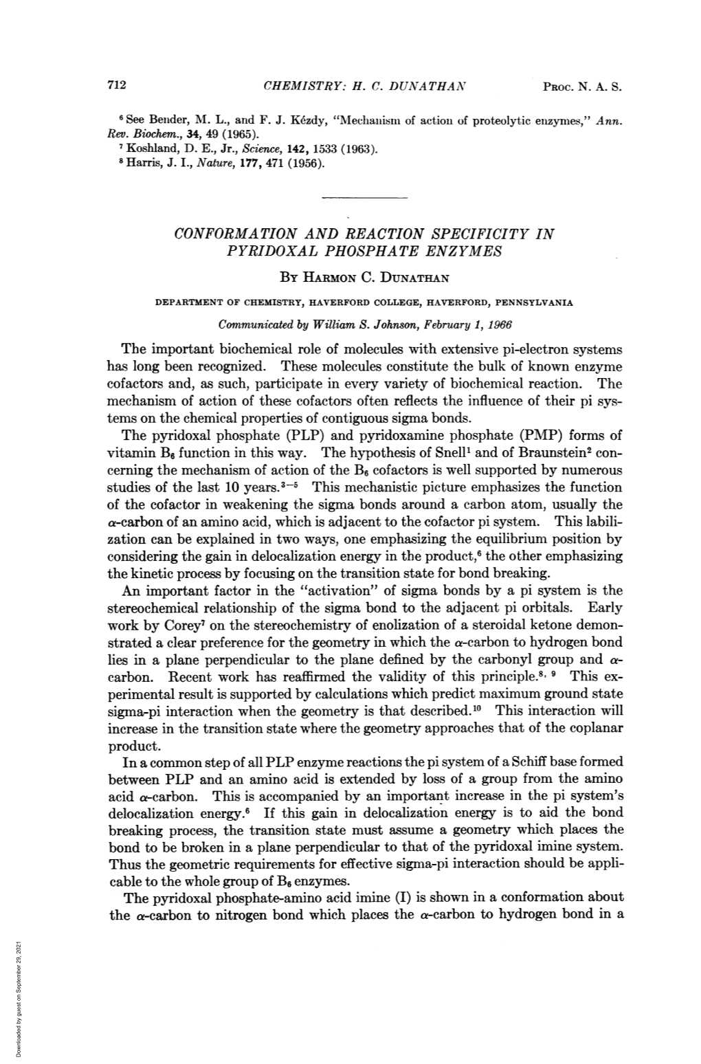 (PLP) and Pyridoxamine Phosphate (PMP) Forms of Studies of the Last 10 Years.3-5 This Mechanistic Pictur