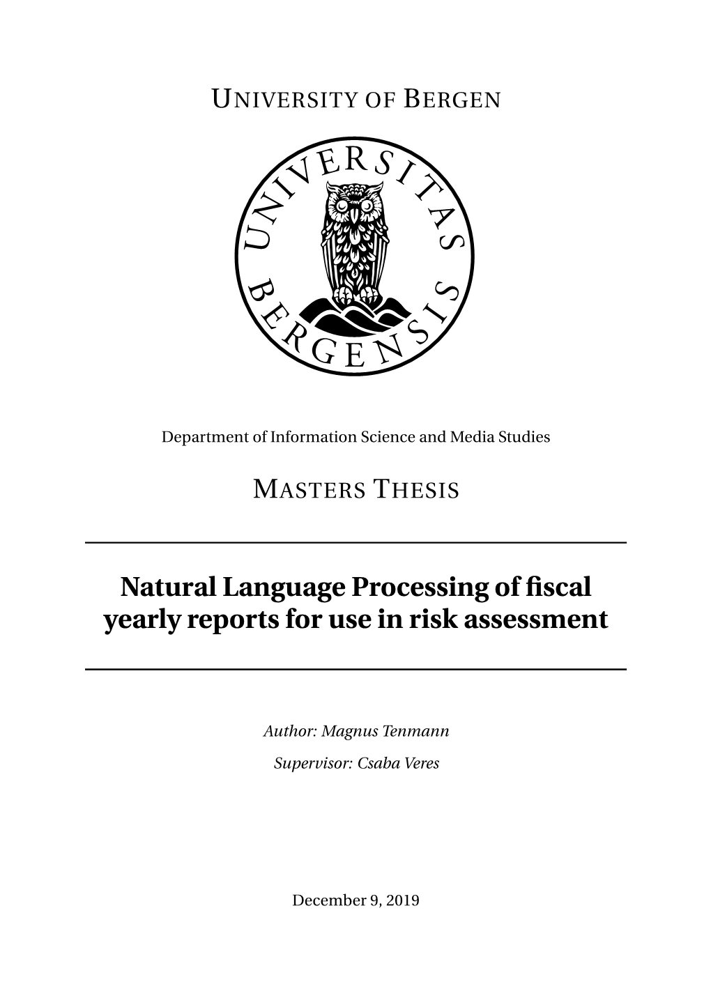 Natural Language Processing of Fiscal Yearly Reports for Use in Risk