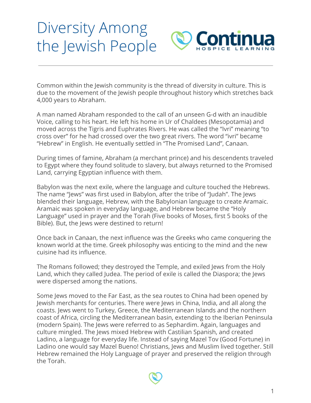 Diversity Among the Jewish People