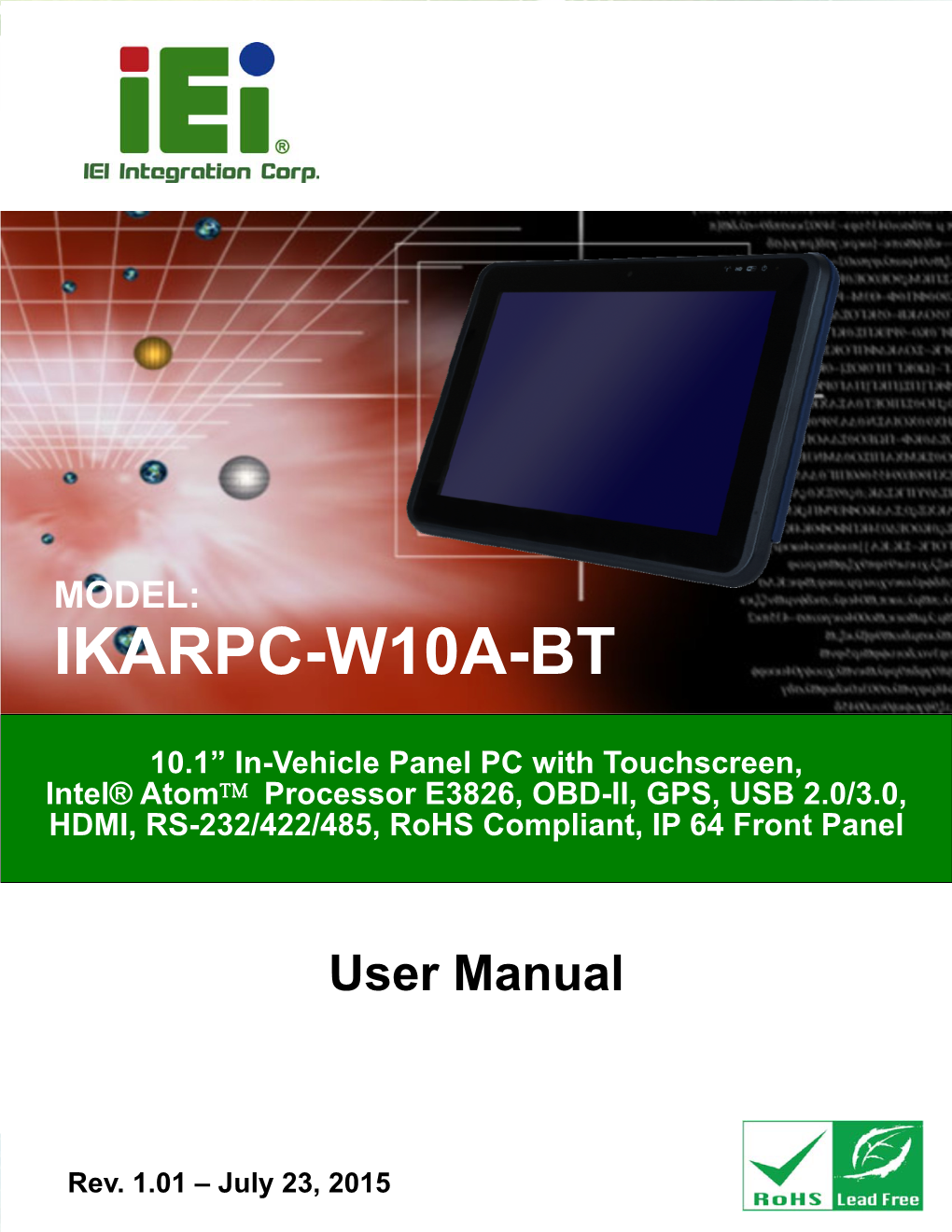 IKARPC-W10A-BT In-Vehicle Panel PC