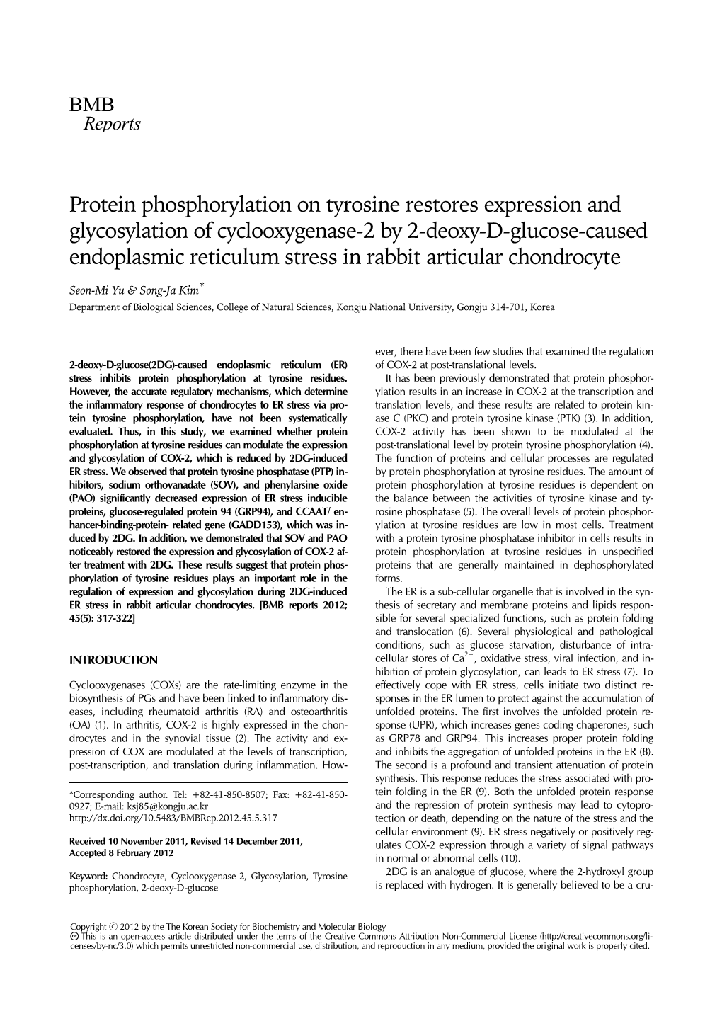 Protein Phosphorylation on Tyrosine Restores