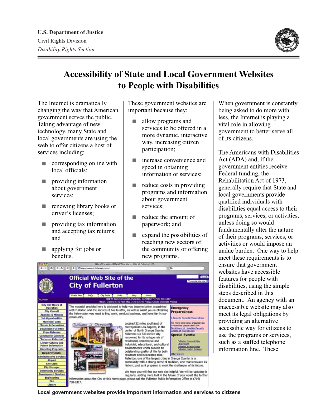 Accessibility of State and Local Government Websites to People with Disabilities