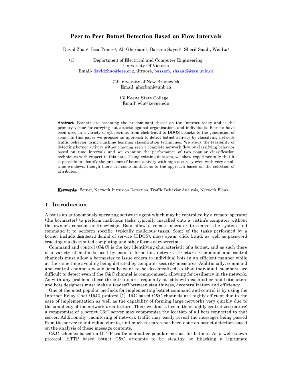 Peer to Peer Botnet Detection Based on Flow Intervals