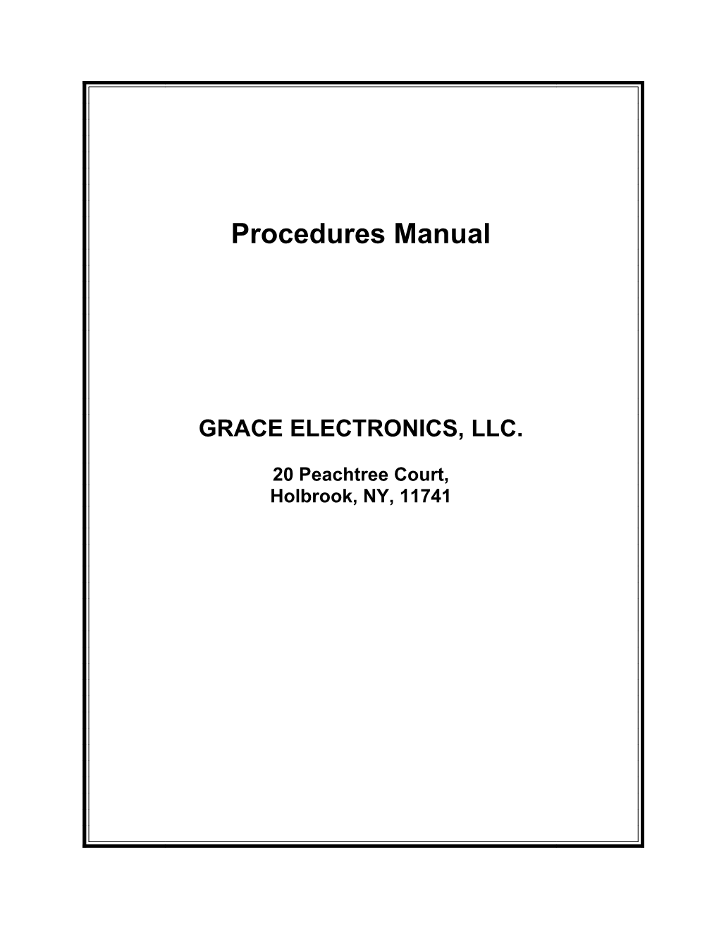 Procedures Manual