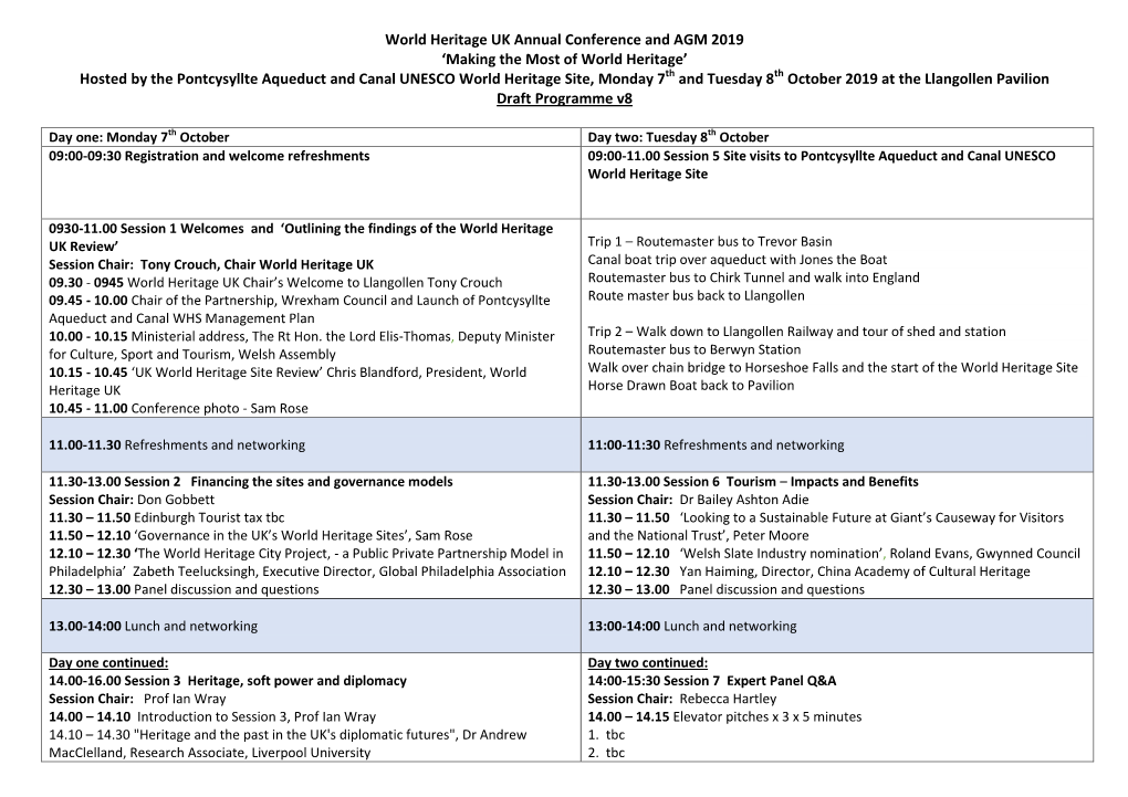 V8 Programme Pontcysyllte