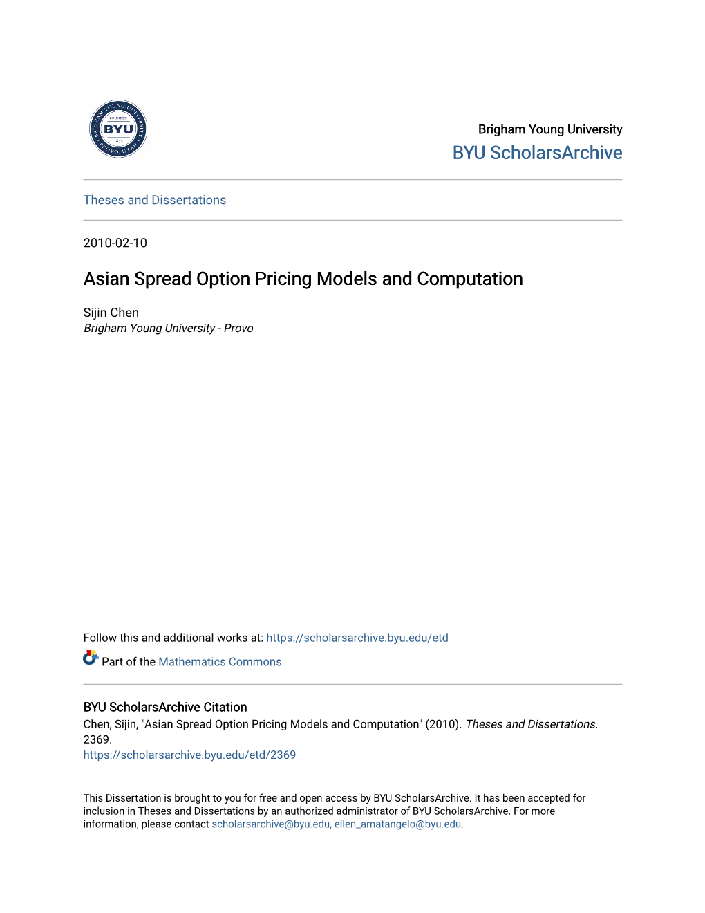 Asian Spread Option Pricing Models and Computation