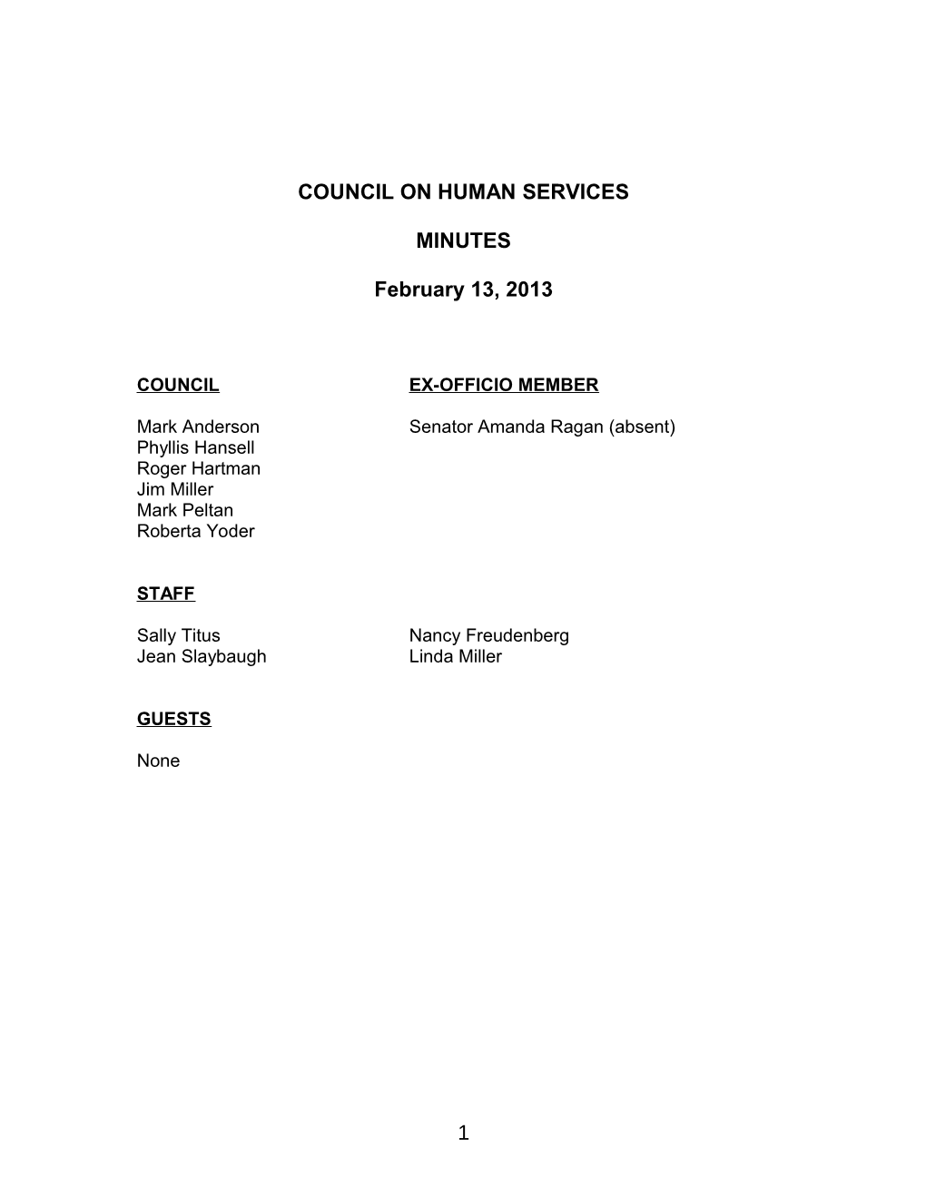 Council on Human Services