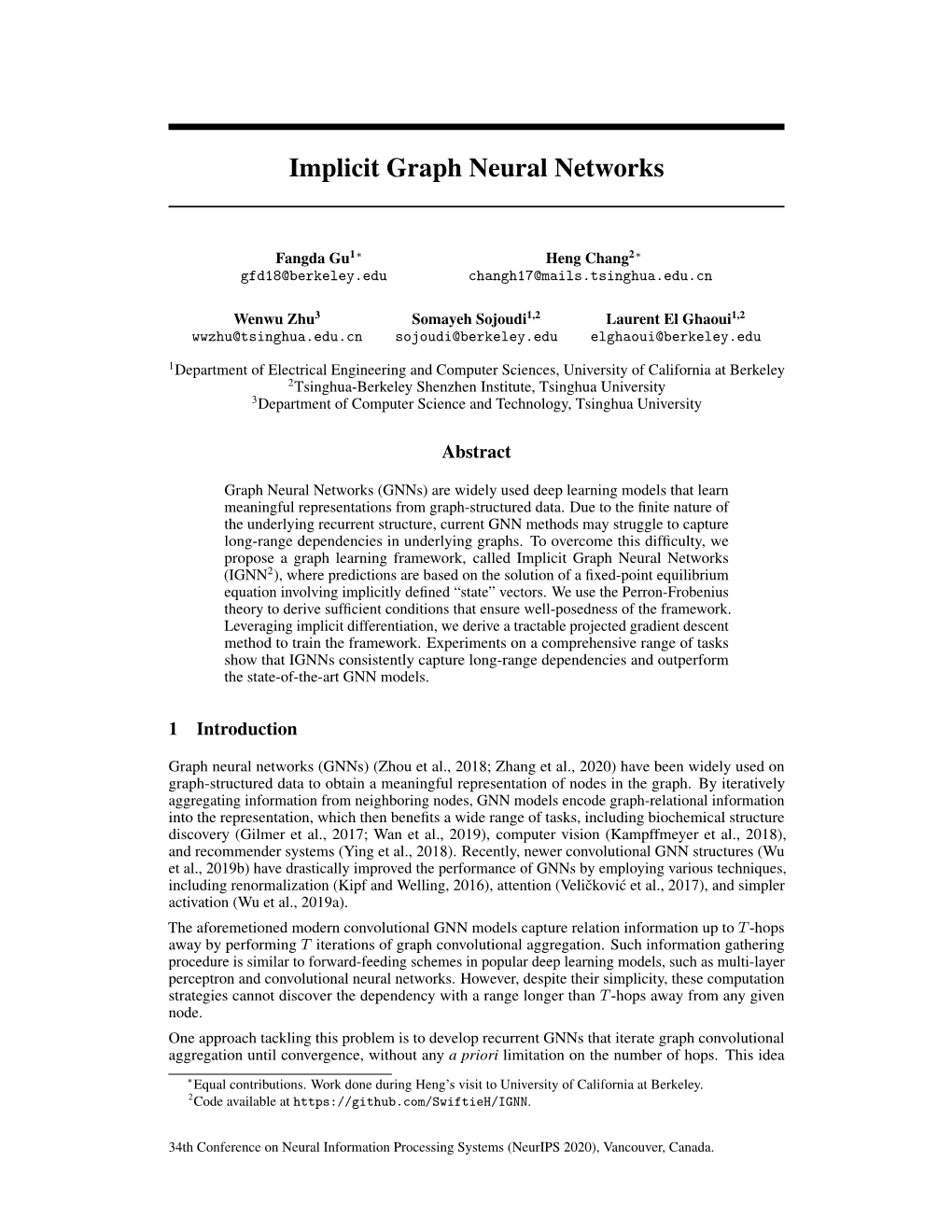 Implicit Graph Neural Networks