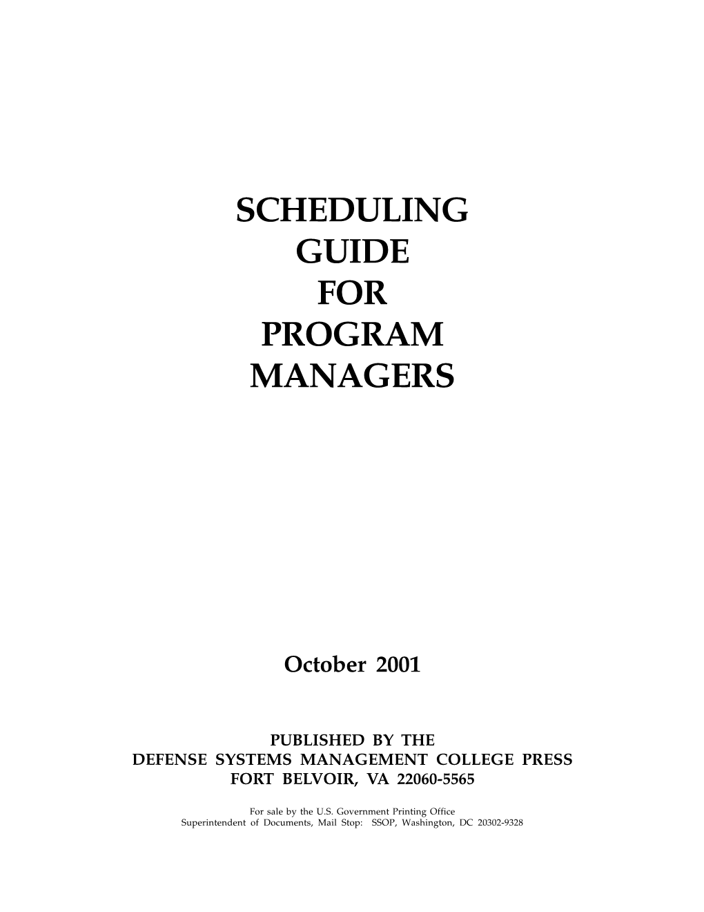 Scheduling Guide for Program Managers