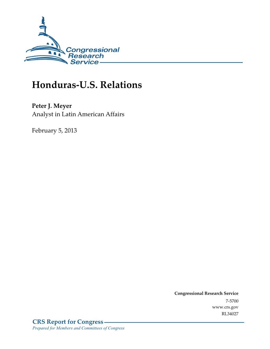 Honduras-U.S. Relations