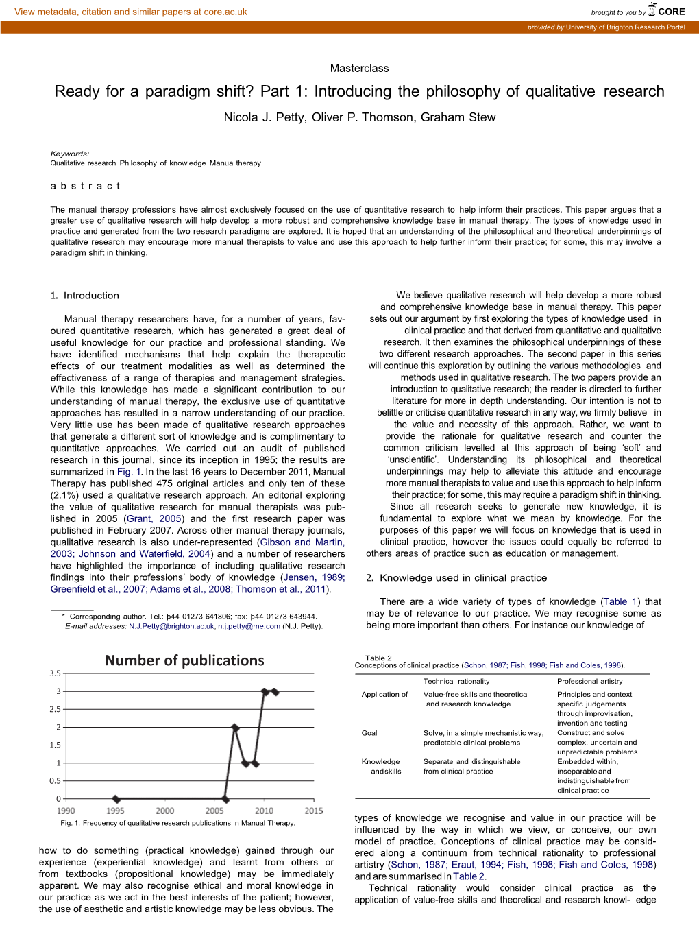 Ready for a Paradigm Shift? Part 1: Introducing the Philosophy of Qualitative Research