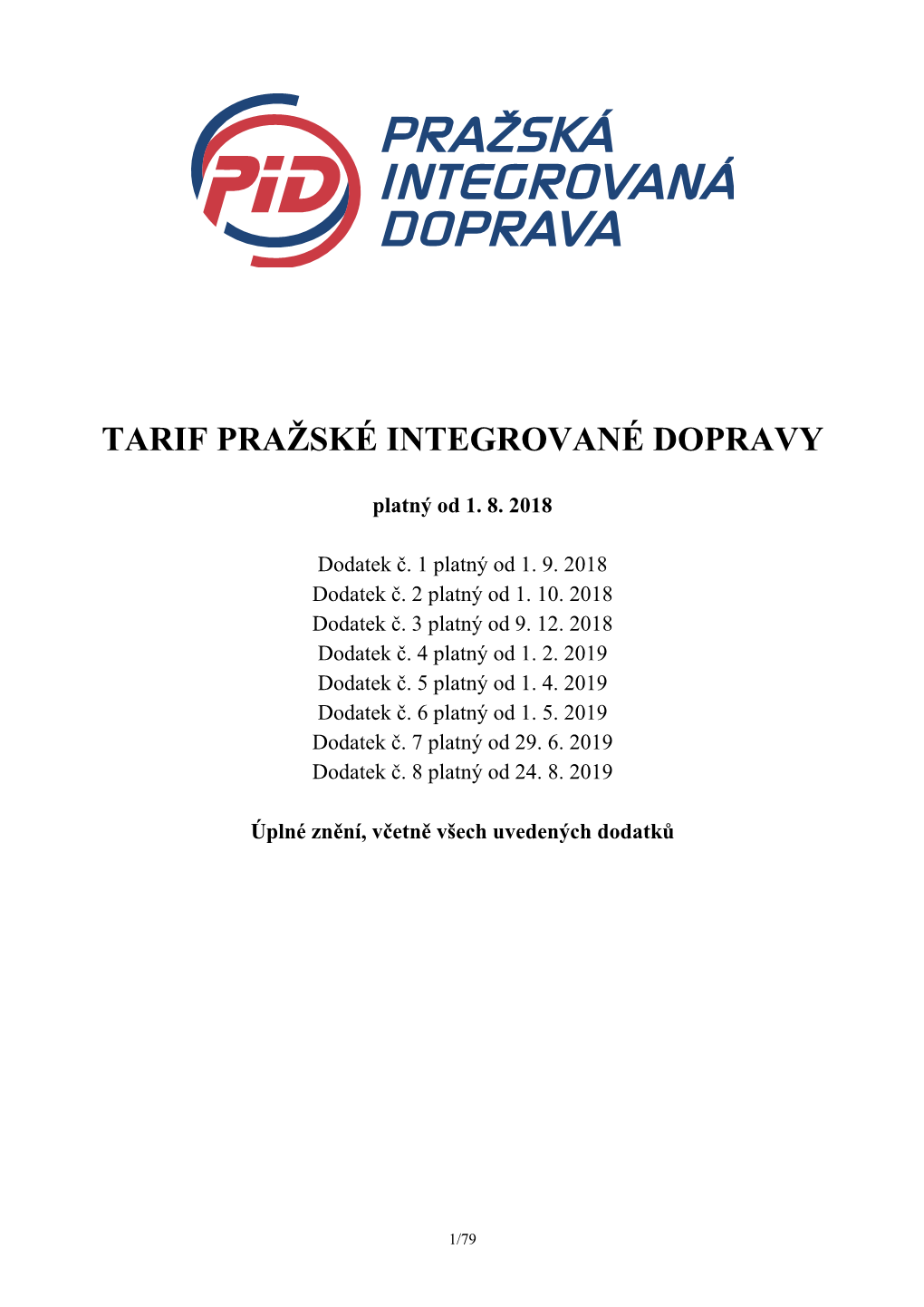 Tarif Pražské Integrované Dopravy