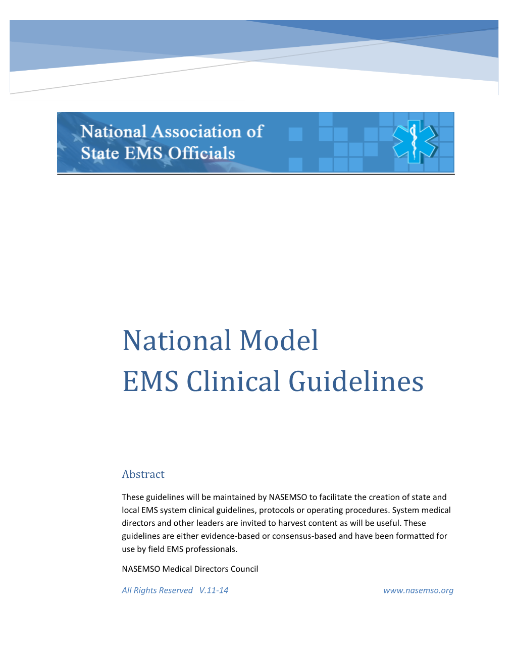 National Model EMS Clinical Guidelines