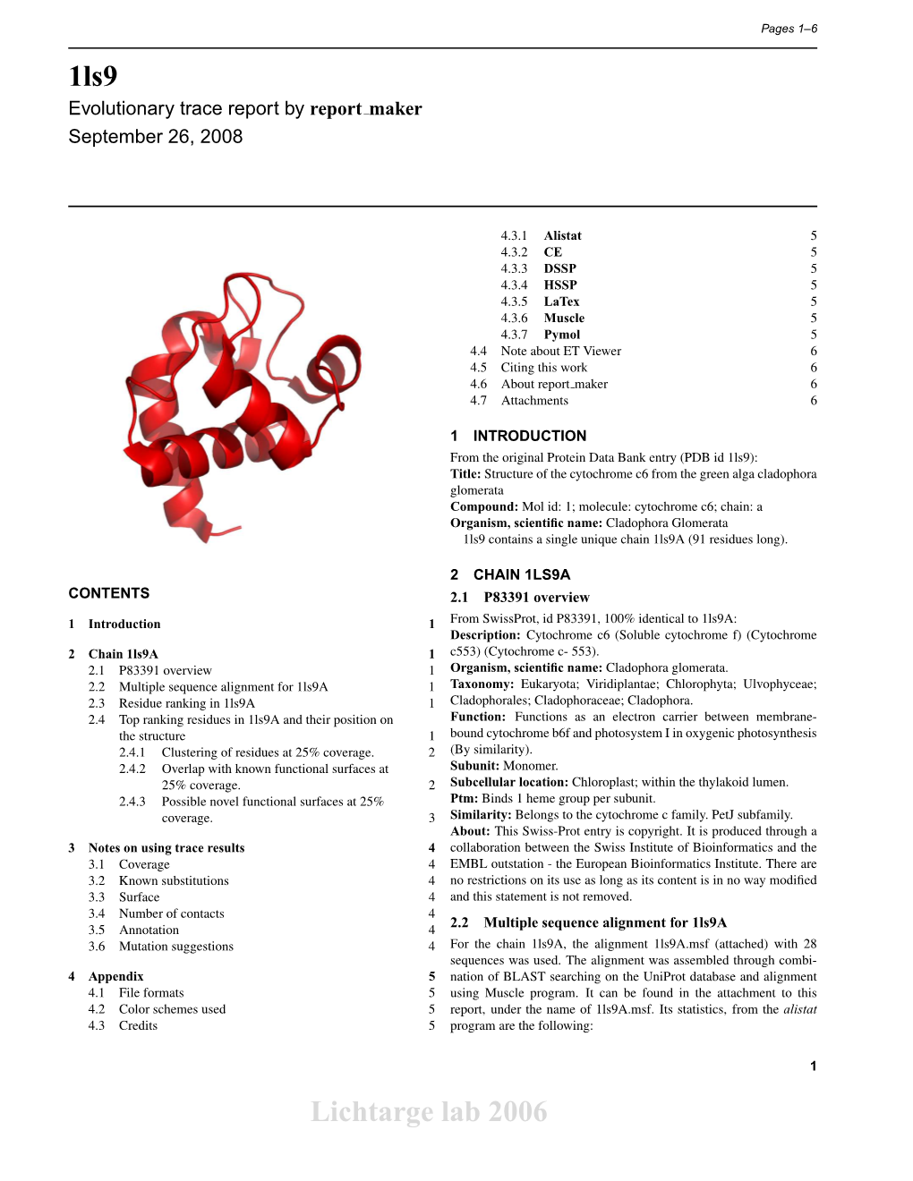 1Ls9 Lichtarge Lab 2006