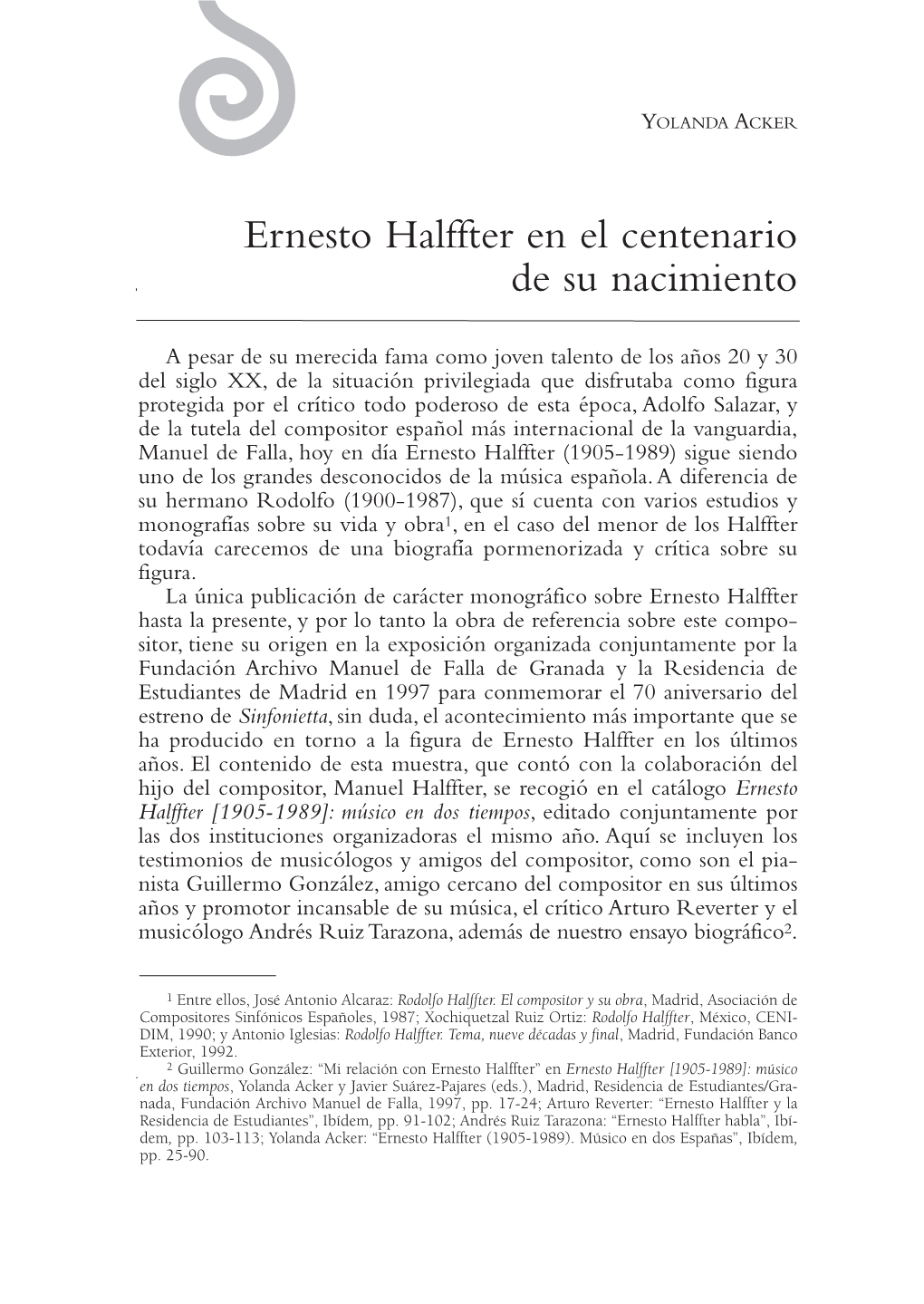 Ernesto Halffter En El Centenario De Su Nacimiento