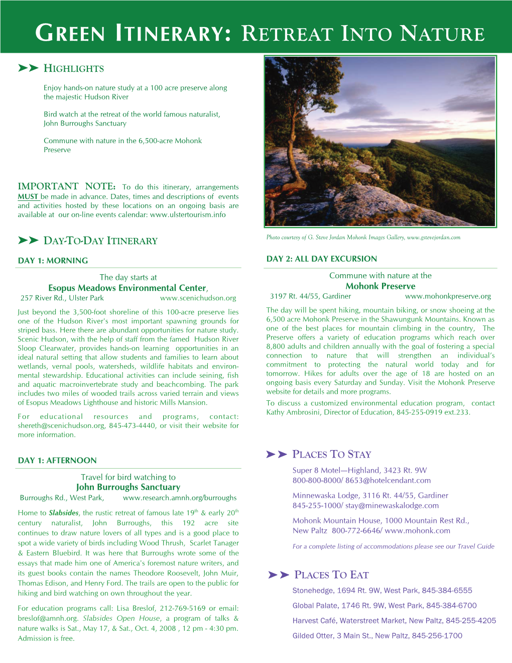 Green Itinerary: Retreat Into Nature