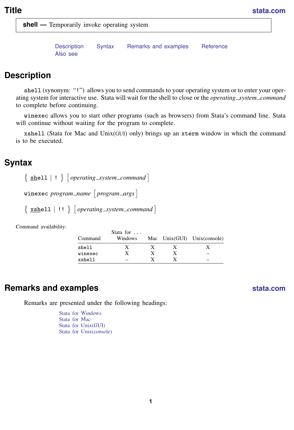 Shell — Temporarily Invoke Operating System