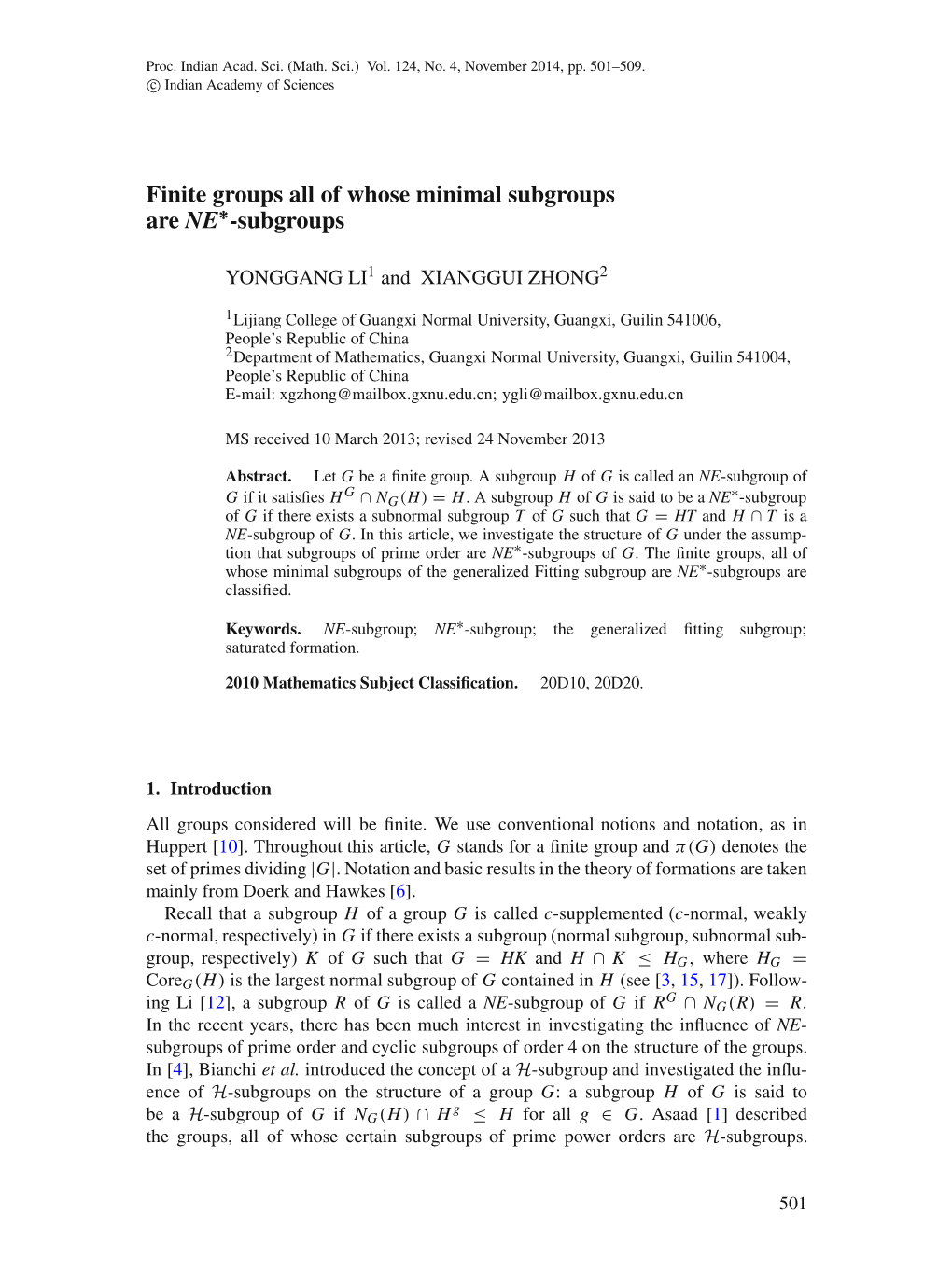 Finite Groups All of Whose Minimal Subgroups Are NE∗-Subgroups