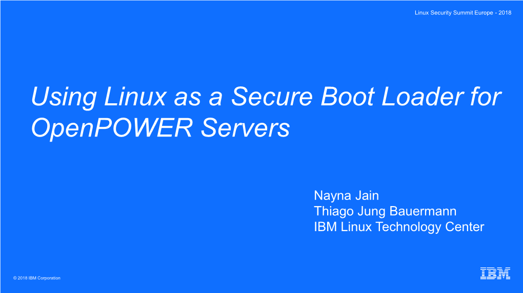 Secure Boot in Openpower Using