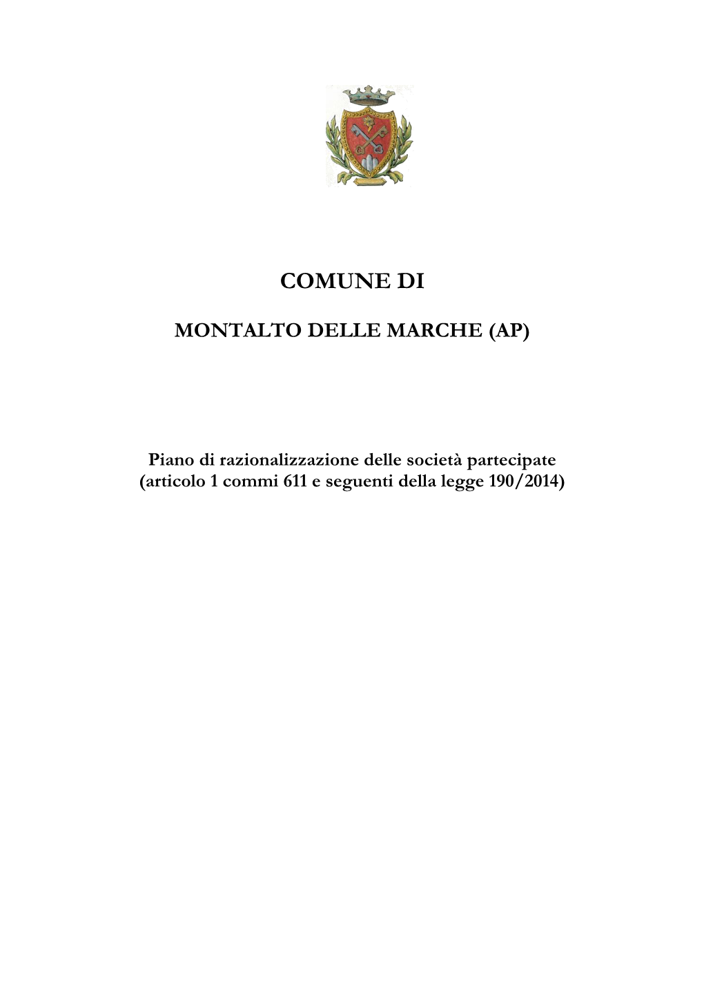 Comune Di Montalto Delle Marche Partecipa Al Capitale Delle Seguenti Società