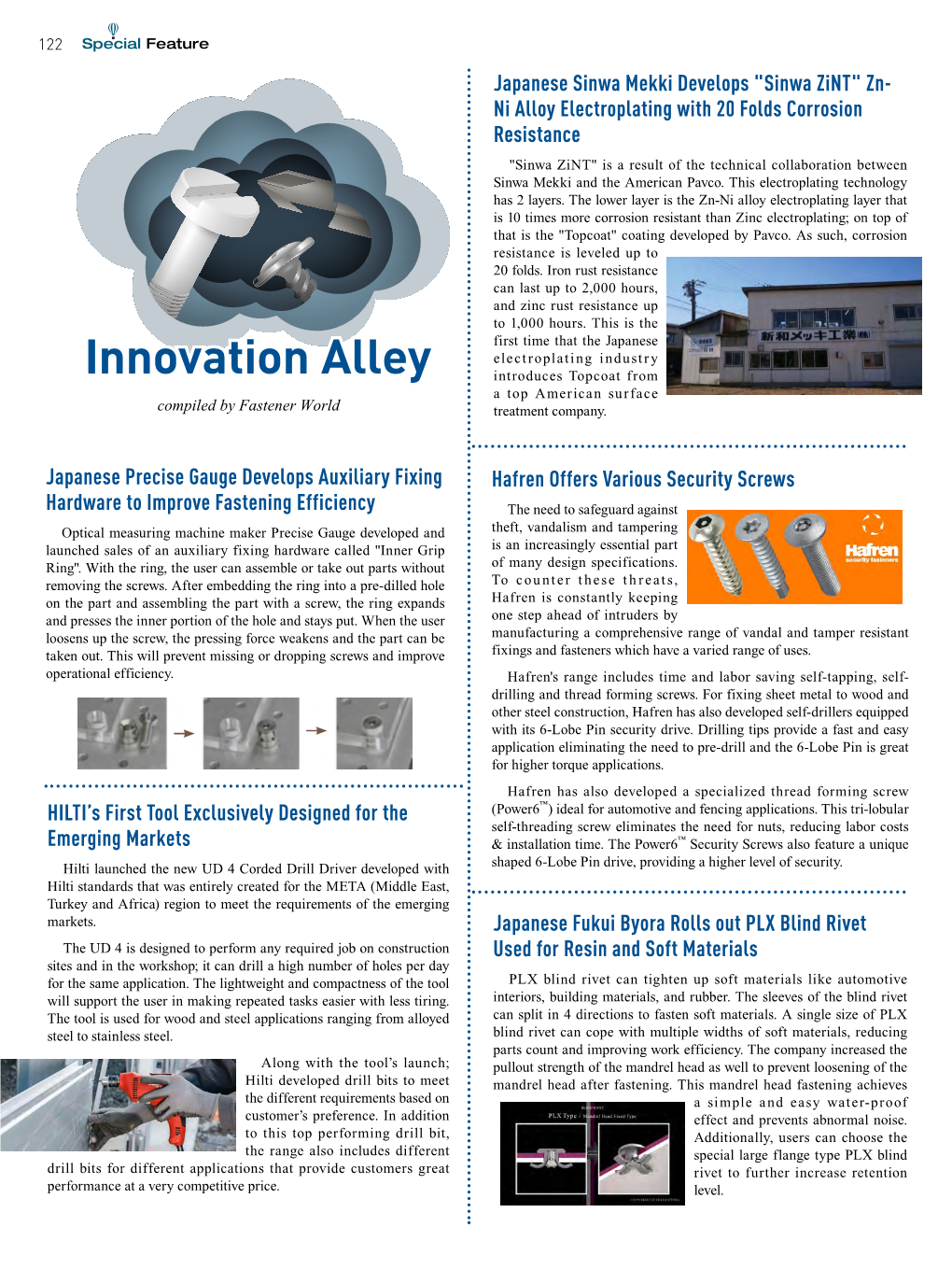 Innovation Alley Introduces Topcoat from a Top American Surface Compiled by Fastener World Treatment Company