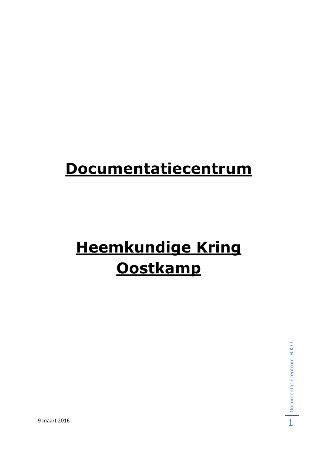 Documentatiecentrum Heemkundige Kring Oostkamp